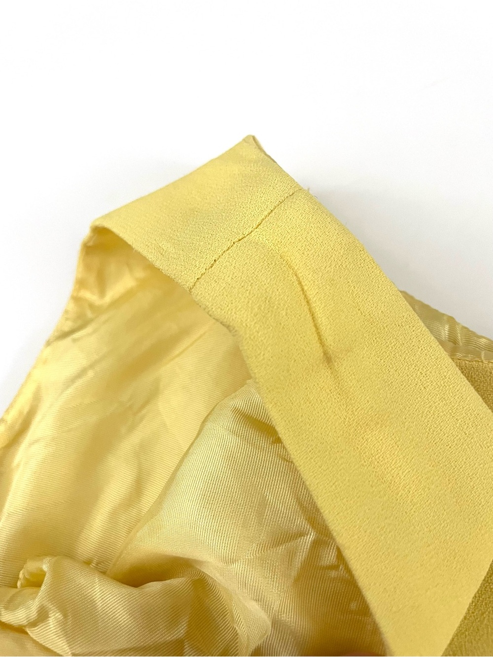 Vintage 60s Lemon Yellow Lace Up Corset Waist Dress Sleeveless Fit & Flare - Picture 15 of 16
